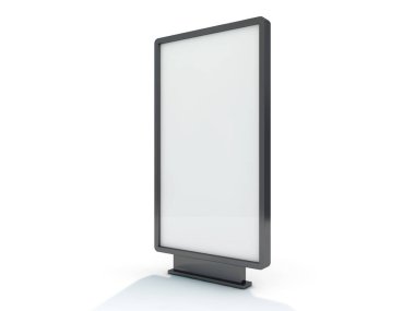 Kadar alay et. Boş billboard açık hava reklam, genel bilgi yönetim kurulu. 3D render
