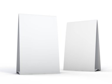 Beyaz yaprak kağıt ile kitapçıklar için stand. Mockup. 3D render