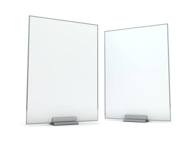 Beyaz yaprak kağıt ile kitapçıklar için stand. Mockup. 3D render