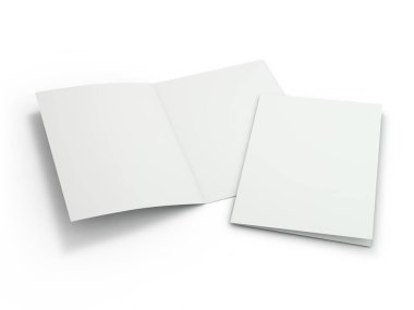 Boş broşür dergi tasarımınızı değiştirmek için izole. 3D render