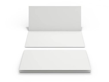 Boş portre mock-up kağıt. Broşür, dergi, kartpostal izole. 3D render