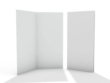 Boş portre mock-up kağıt. Broşür, dergi, kartpostal izole. 3D render