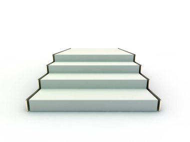 Sunum odası boş podyum ile. 3D render