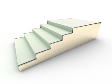 Sunum odası boş podyum ile. 3D render