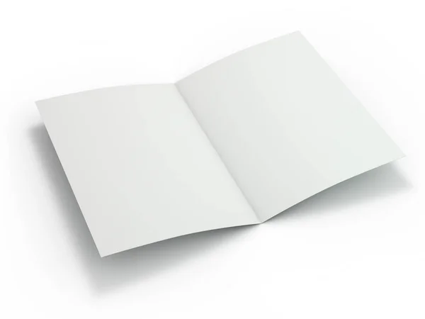 Revista Folleto Blanco Aislada Para Reemplazar Diseño Renderizado — Foto de Stock