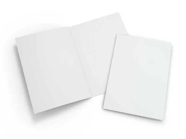 Boş broşür dergi tasarımınızı değiştirmek için izole. 3D render