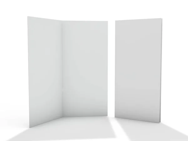 Papel Retrato Blanco Folleto Revista Postal Aislada Renderizado — Foto de Stock