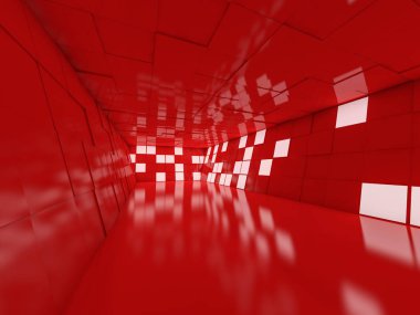 Soyut modern mimari arka plan, boş açık alan iç mekanı. 3B görüntüleme