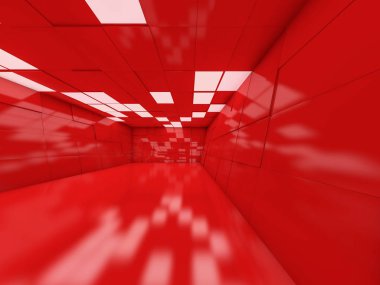 Soyut modern mimari arka plan, boş açık alan iç mekanı. 3B görüntüleme