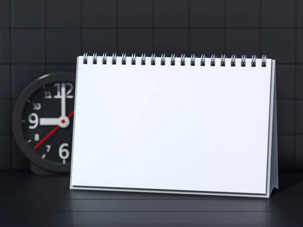 Tomt Skrivbord Kalender Bordet Mockup Designkoncept Rendering — Stockfoto