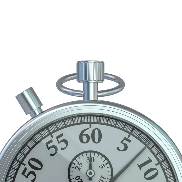 Analoge Metalen Stopwatch Witte Achtergrond Rendering — Stockfoto