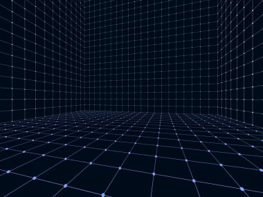 Soyut modern mimari arka plan, boş açık alan iç mekanı. 3B görüntüleme