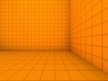 Soyut modern mimari arka plan, boş açık alan iç mekanı. 3B görüntüleme