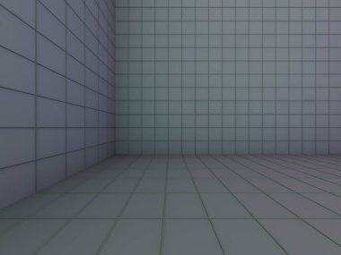 Soyut modern mimari arka plan, boş açık alan iç mekanı. 3B görüntüleme