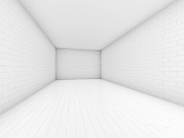 Soyut modern mimari arka plan, boş açık alan iç mekanı. 3B görüntüleme