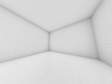 Soyut modern mimari arka plan, boş açık alan iç mekanı. 3B görüntüleme