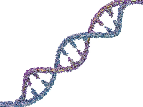 Dna Molecule Located Front White Background Abstract Collage Rendering — Stock Photo, Image