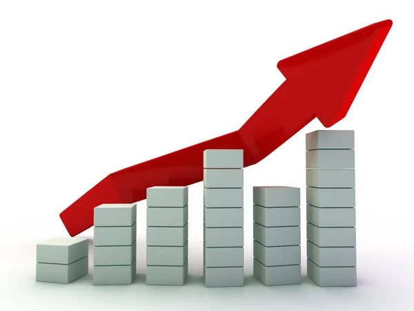 Business Diagram Och Tillväxt Diagram Rendering — Stockfoto