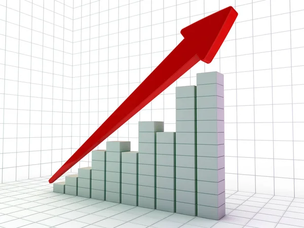 Wykres Wykres Wzrostu Firmy Renderowania — Zdjęcie stockowe