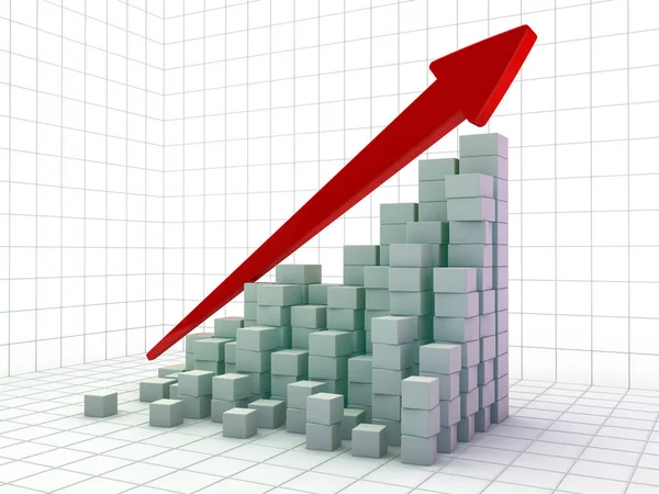 Business Graph Growth Chart Rendering — Stock Photo, Image