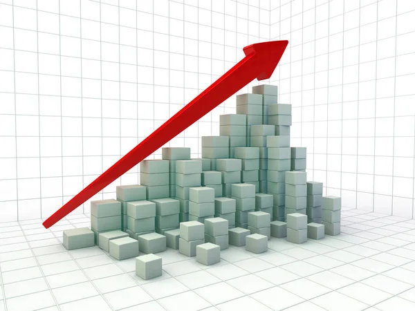 Business Diagram Och Tillväxt Diagram Rendering — Stockfoto