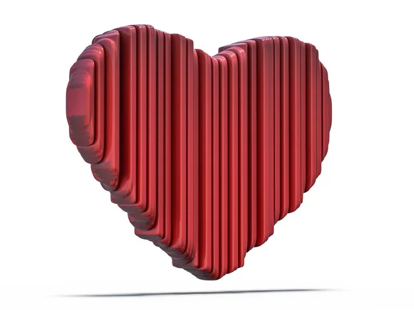Zole Arka Plan Üzerinde Kırmızı Kalp Taş Render — Stok fotoğraf