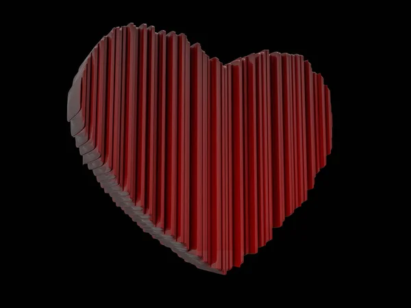 Pedra Preciosa Coração Vermelho Fundo Isolado Renderização — Fotografia de Stock