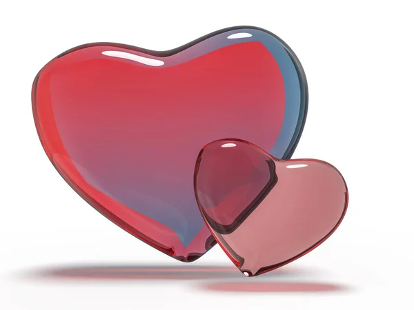 Červené Srdce Drahokam Izolované Pozadí Vykreslování — Stock fotografie