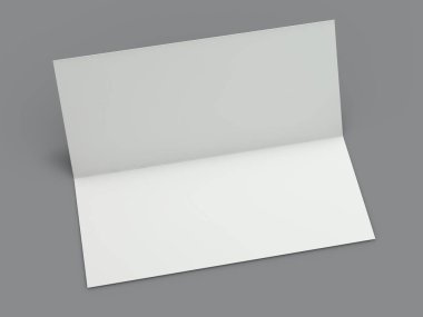 Boş portre mock-up kağıt. Broşür, dergi, kartpostal izole. 3D render