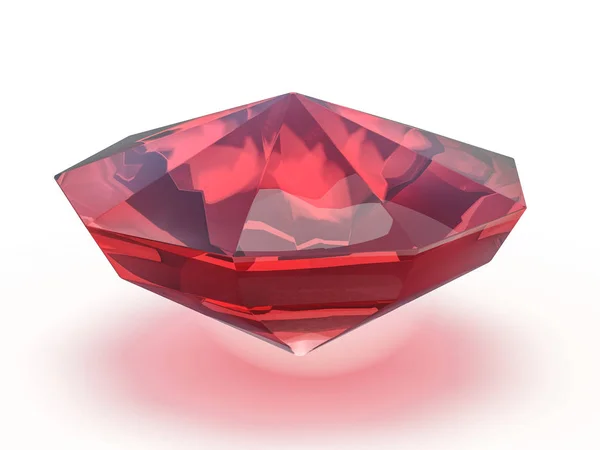 Dazzling Ruby White Background Rendering — Stock Photo, Image