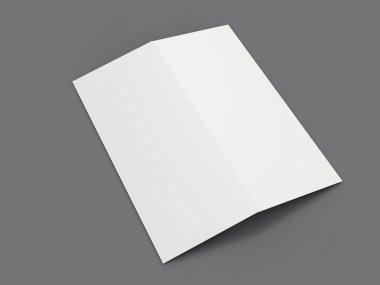 Boş portre mock-up kağıt. Broşür, dergi, kartpostal izole. 3D render