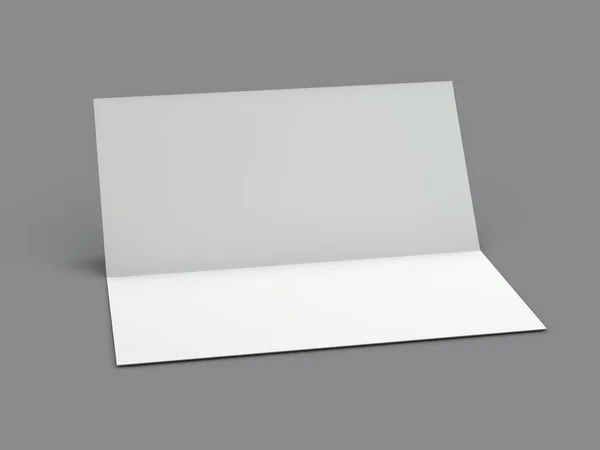 Blank Portrait Mock Paper Brochure Magazine Postcard Isolated Rendering — Stock Photo, Image