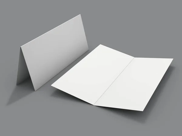 Papel Maquete Retrato Branco Brochura Revista Cartão Postal Isolado Renderização — Fotografia de Stock