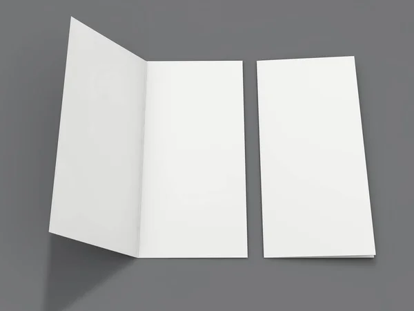 空白の肖像モックアップの紙 パンフレット はがきが分離されました レンダリング — ストック写真