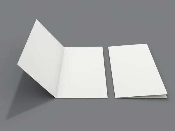 Üresen Álló Modell Papír Brossúra Folyóirat Képeslap Elszigetelt Leképezés — Stock Fotó