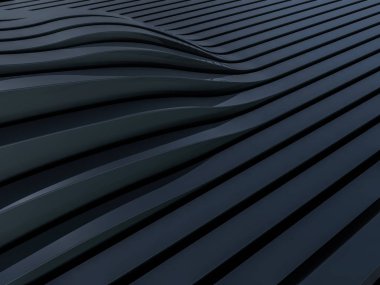 Arka plan soyut yumuşak siyah dalgalar ile. 3D render