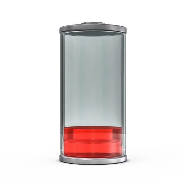 Battery Icon Red Charge Indicator Rendering — Stock Photo, Image