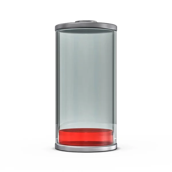 Battery Icon Red Charge Indicator Rendering — Stock Photo, Image