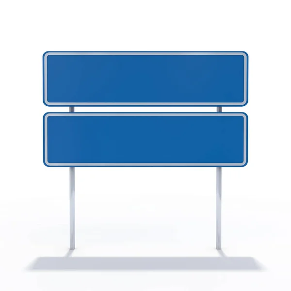 Пустой Синий Дорожный Знак Пустые Дорожные Знаки Рендеринг — стоковое фото