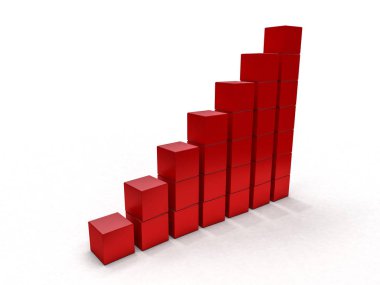 İş grafiği ve büyüme grafiği. 3D render