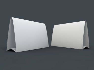 Beyaz yaprak kağıt ile kitapçıklar için stand. Mockup. 3D render