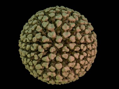 Virüs ya da bakteri hücre yakın çekim. 3D render