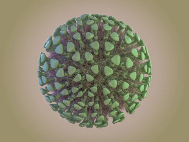 Arka plan makro ölçekte vücudunda virüs. 3D render