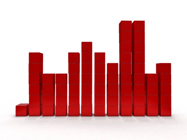 Gráfico Negócios Gráfico Crescimento Renderização — Fotografia de Stock