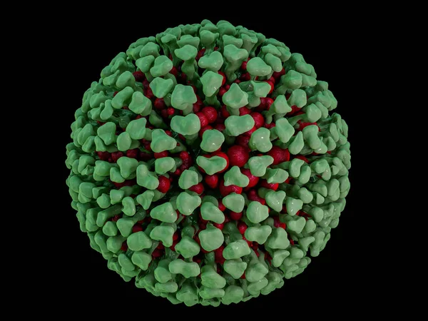 바이러스 박테리아 세포의 클로즈업입니다 렌더링 — 스톡 사진