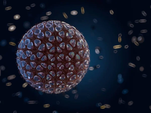 Virus Body Macro Scale Background Rendering — Stock Photo, Image