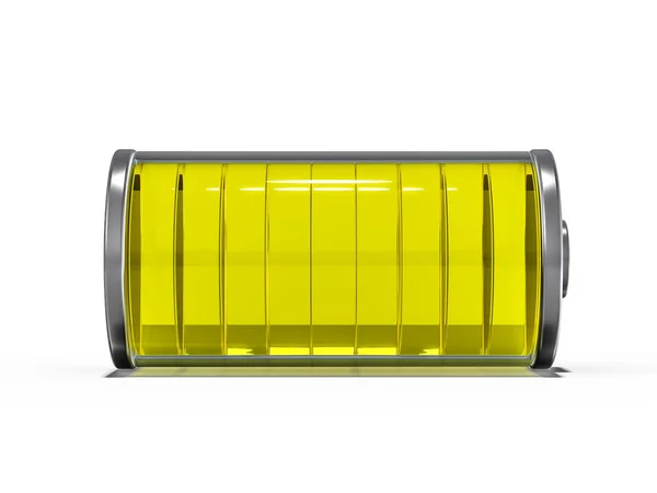 Battery Icon Yellow Charge Indicator Rendering — Stock Photo, Image