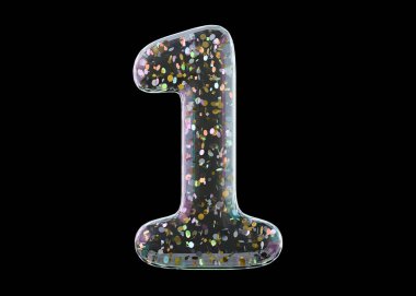 Bir basamak. Alfabe Şeffaf folyo balonları. 3D render