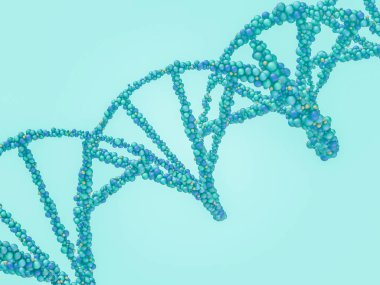 DNA zinciri. Bilimsel arka plan. Güzel illustraion. Biyoteknoloji, biyokimya, genetik ve tıp kavramı .3d işleme