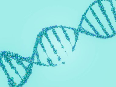 DNA zinciri. Bilimsel arka plan. Güzel illustraion. Biyoteknoloji, biyokimya, genetik ve tıp kavramı .3d işleme